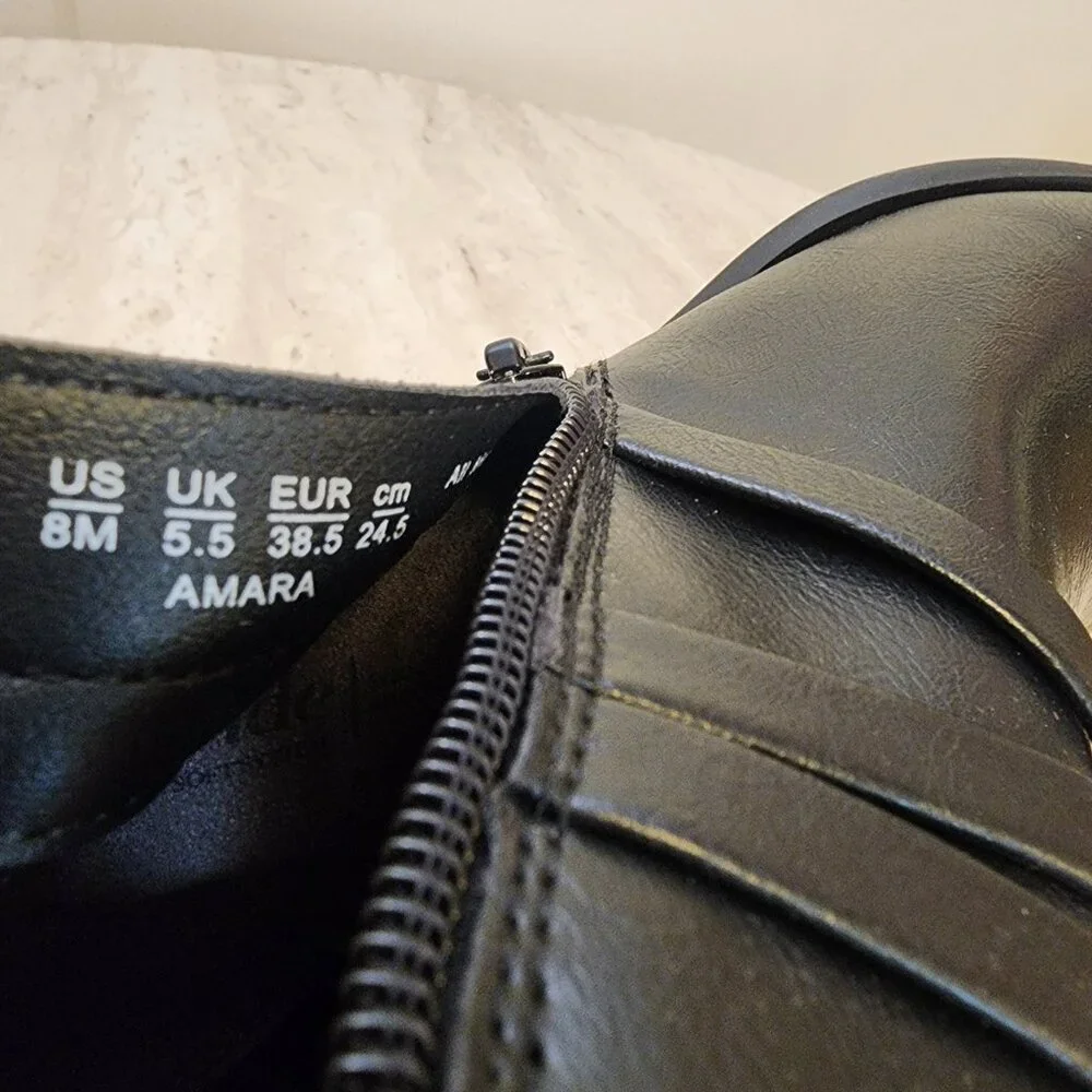 LifeStride Amara Western Booties Black Faux Leather from Macy’s C007 - Picture 8 of 10